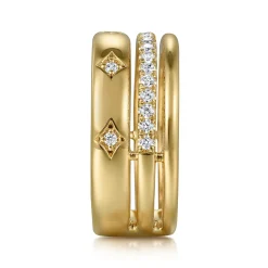 Clearance Gabriel & Co. 14K Yellow Gold Diamond Easy Stackable Ring 0.3ct