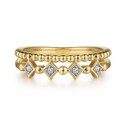 Best Gabriel & Co. 14K Yellow Gold Diamond Easy Stackable Ring-Bujukan