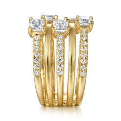 Gabriel & Co. 18K Yellow Gold Diamond Easy Stackable Ladies Ring
