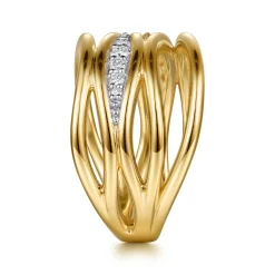 Best Gabriel & Co. 14K Yellow Gold Diamond Easy Stackable Ring