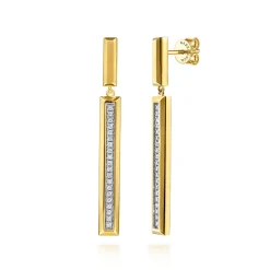 Hot Gabriel & Co. 14K Yellow Gold Diamond Elongated Pyramid Stud Drop Earrings