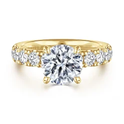 Best Gabriel & Co. 14K Yellow Gold Diamond Engagement Ring