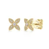 Best Gabriel & Co. 14K Yellow Gold Diamond Flower Stud Earrings