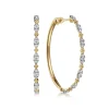 Hot Gabriel & Co. 14K Yellow Gold Diamond Intricate Hoop Earrings 40mm