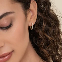 Gabriel & Co. 14K Yellow Gold Diamond Intricate Hoop Earrings