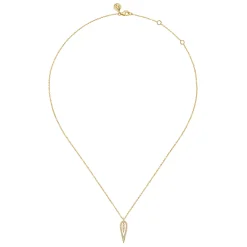 Sale Gabriel & Co. 14K Yellow Gold Diamond Inverted Teardrop Pendant Necklace