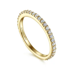 Hot Gabriel & Co. 14K Yellow Gold Diamond Ladies Stackable Ring