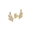 Outlet Gabriel & Co. 14K Yellow Gold Diamond Leaf Stud Earrings