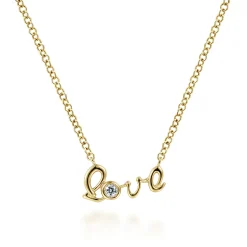 Online Gabriel & Co. 14K Yellow Gold Diamond Love Pendant Necklace