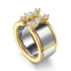 Outlet Gabriel & Co. 14K Yellow Gold Diamond Marquise Open Smart Ring Enhancer