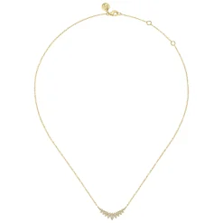 Online Gabriel & Co. 14K Yellow Gold Diamond Marquise Curved Bar Necklace