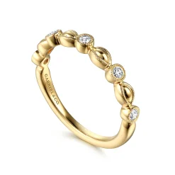 Hot Gabriel & Co. 14K Yellow Gold Diamond Marquise Shape Stackable Ring