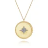 Outlet Gabriel & Co. 14K Yellow Gold Diamond Medallion Necklace with Diamond Star