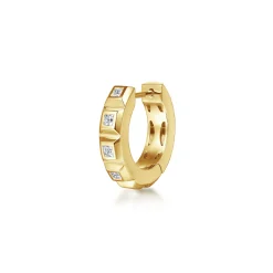 Online Gabriel & Co. 14K Yellow Gold Diamond Mens Angular Cuts Single Huggie Earring