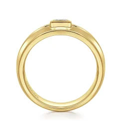 Gabriel & Co. 14K Yellow Gold Diamond Mens Engagement Ring in High Polished Finish