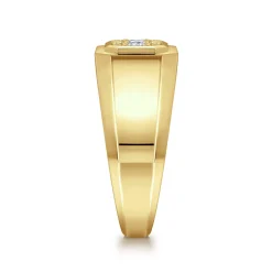 Discount Gabriel & Co. 14K Yellow Gold Diamond Mens Engagement Ring in High Polish Finish