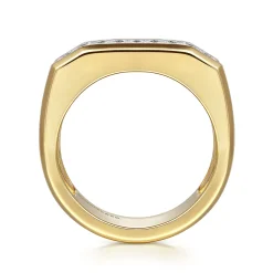 Hot Gabriel & Co. 14K Yellow Gold Diamond Mens Ring in High Polish Finish