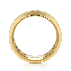 New Gabriel & Co. 14K Yellow Gold Diamond Men's Wedding Ring in High Polish Finish