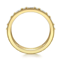 Gabriel & Co. 14K Yellow Gold Diamond Men's Wedding Ring in High Polish Finish