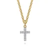 Discount Gabriel & Co. 14K Yellow Gold Diamond Mini Cross Pendant