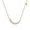 Hot Gabriel & Co. 14K Yellow Gold Diamond Moon Pendant Necklace