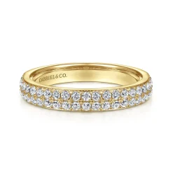 New Gabriel & Co. 14K Yellow Gold Diamond Pave Band Ring