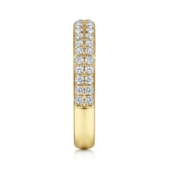 New Gabriel & Co. 14K Yellow Gold Diamond Pave Band Ring