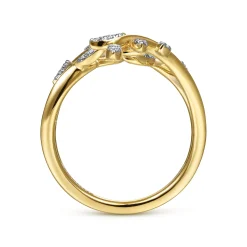 Hot Gabriel & Co. 14K Yellow Gold Diamond Pave Branch Wrap Ring