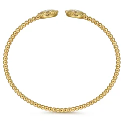 Hot Gabriel & Co. 14K Yellow Gold Diamond Pave Bujukan Bangle