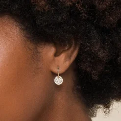Gabriel & Co. 14K Yellow Gold Diamond Pave Disc Drop Earrings