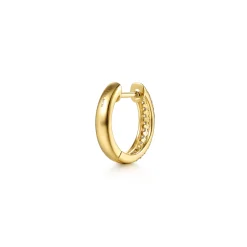 New Gabriel & Co. 14K Yellow Gold Diamond Pave Huggie Earrings