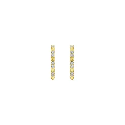 Sale Gabriel & Co. 14K Yellow Gold Diamond Pyramid Spike 15mm Huggies