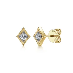 Clearance Gabriel & Co. 14K Yellow Gold Diamond Rhombus Stud Earrings