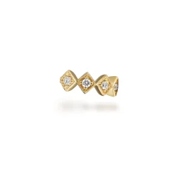 Clearance Gabriel & Co. 14K Yellow Gold Diamond Rhombus Pattern Single Cuff Earring