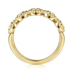 New Gabriel & Co. 14K Yellow Gold Diamond Round Shape Bujukan Stackable Ring