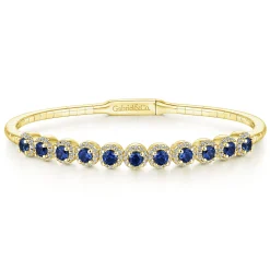 Outlet Gabriel & Co. 14K Yellow Gold Diamond Sapphire Bangle