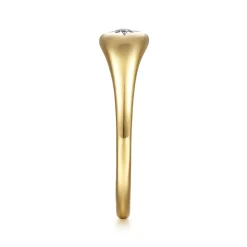 Gabriel & Co. 14K Yellow Gold Diamond Signet Ring