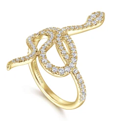 Outlet Gabriel & Co. 14K Yellow Gold Diamond Snake Ladies Ring
