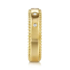 Gabriel & Co. 14K Yellow Gold Diamond Stackable Ring 0.04ct-Bujukan