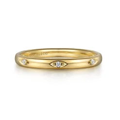 New Gabriel & Co. 14K Yellow Gold Diamond Stackable Ring 0.02ct