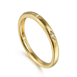 New Gabriel & Co. 14K Yellow Gold Diamond Stackable Ring 0.02ct