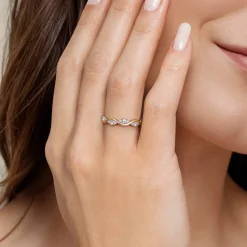 Discount Gabriel & Co. 14K Yellow Gold Diamond Stackable Ring 0.21ct
