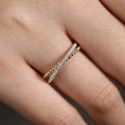 Online Gabriel & Co. 14K Yellow Gold Diamond Stackable Ring-Bujukan