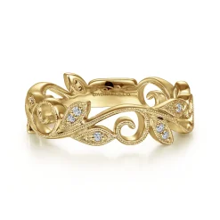 New Gabriel & Co. 14K Yellow Gold Diamond Stackable Ring 0.09ct