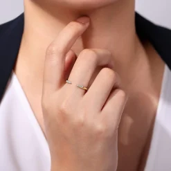 Gabriel & Co. 14K Yellow Gold Diamond Stackable Ring 0.05ct