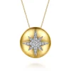 Sale Gabriel & Co. 14K Yellow Gold Diamond Starburst Pendant Necklace