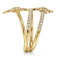 Online Gabriel & Co. 14K Yellow Gold Diamond Starburst Wrap Ladies Ring