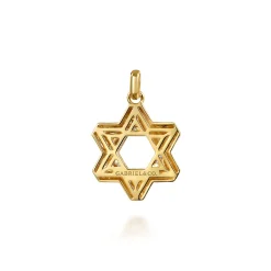 Outlet Gabriel & Co. 14K Yellow Gold Diamond Star of David Pendant