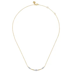 Outlet Gabriel & Co. 14K Yellow Gold Diamond Station Bar Necklace