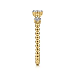 Gabriel & Co. 14K Yellow Gold Diamond Station Bujukan Stackable Ring